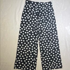 Anthropologie Maeve Colette Wide-leg Cropped Ponte Pant Polka Dot